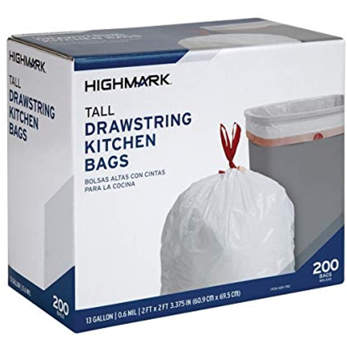 Highmark Bolsas de basura, 13 galones, caja de 200, DP09288